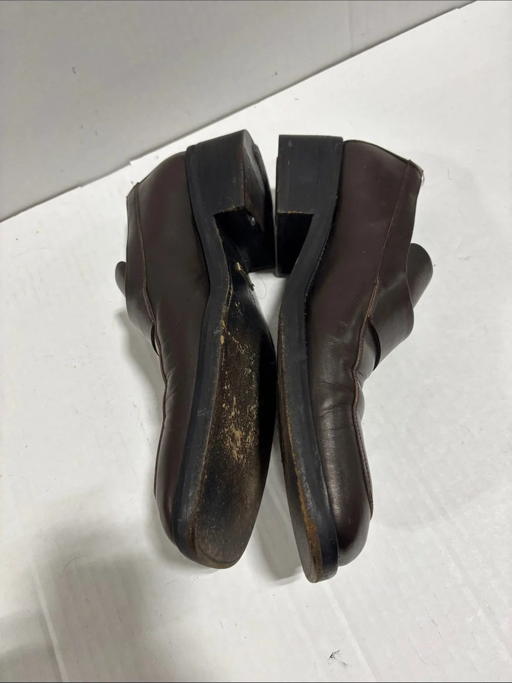Gucci Dress Shoes Mens size 8D Brown Leather Square-toe Loafers